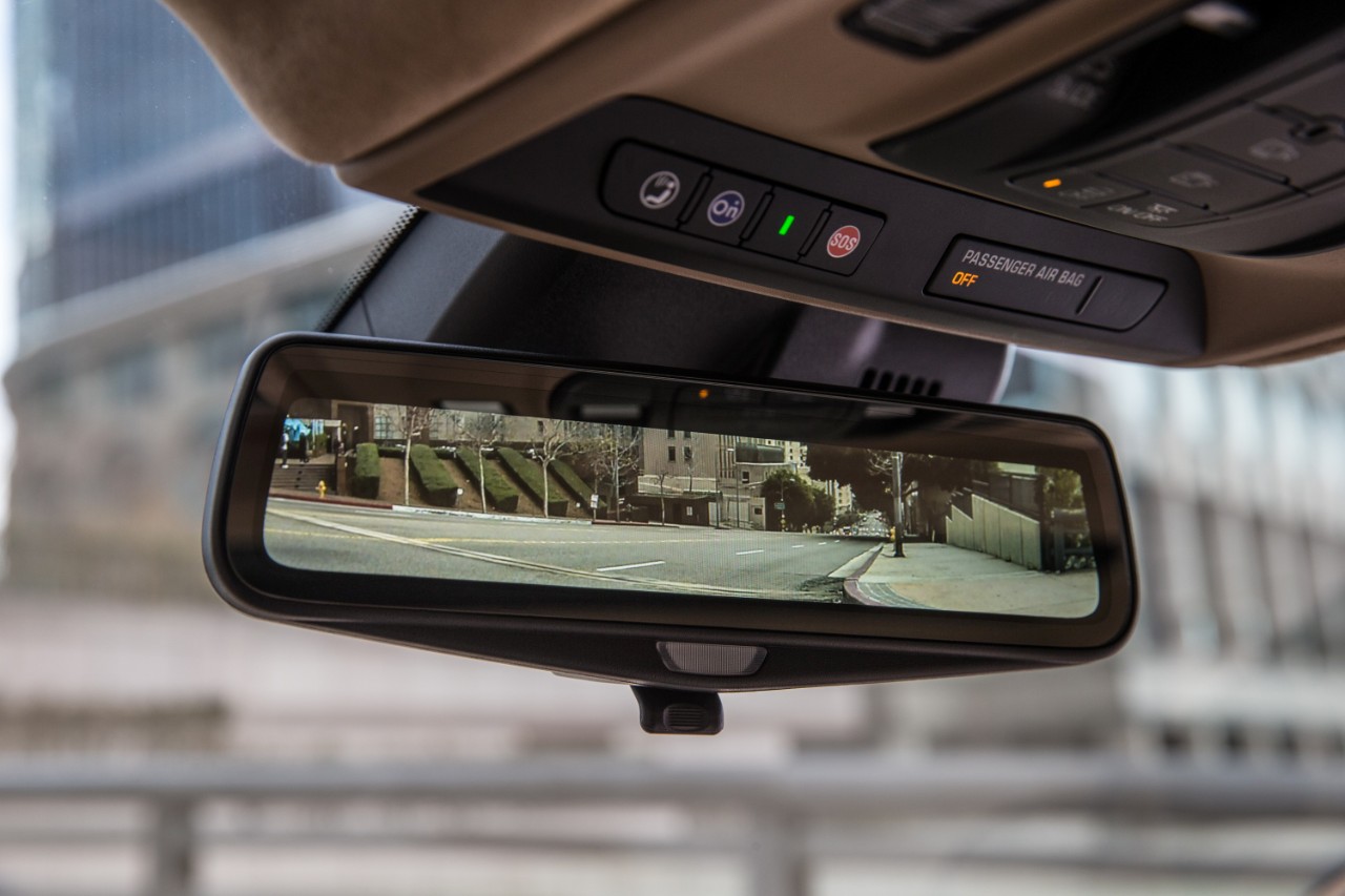The rearview mirror, which really isn’t a mirror but a rearview display did take some getting used to. It does give an unobstructed view out the back, but the occasional self- glance in the mirror was a bit disconcerting at first. (GM)